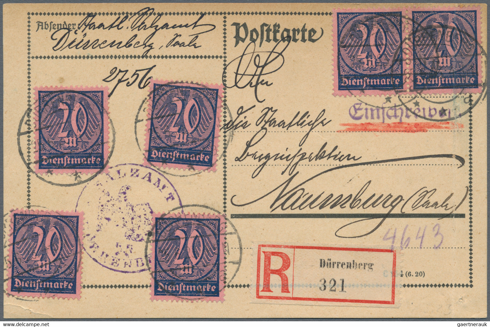Deutsches Reich - Dienstmarken: 1922/1924 Ca., Lot Mit 23 Dienstmarkenbelegen Mi - Dienstmarken