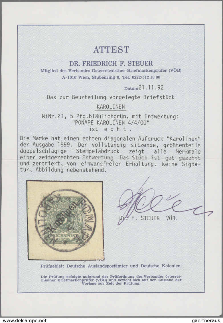 Deutsche Kolonien - Karolinen: 1899/1923 (ca.), Sammlung auf Albenblättern, viel