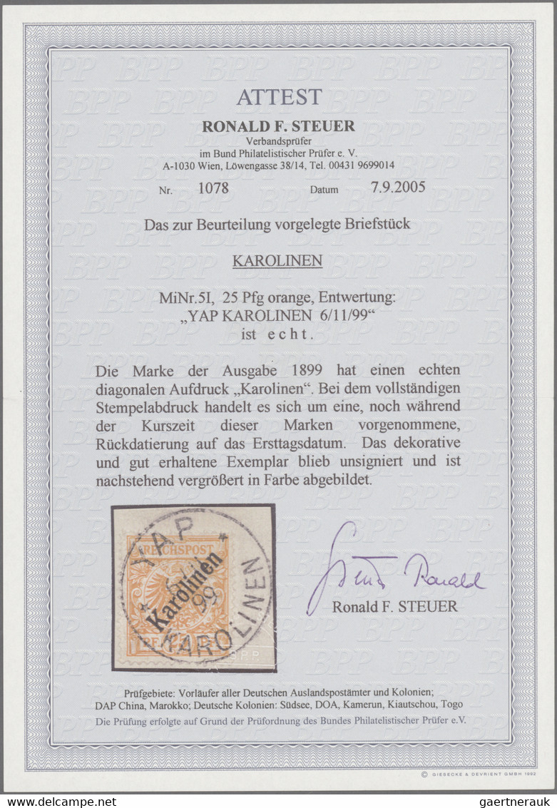 Deutsche Kolonien - Karolinen: 1899/1923 (ca.), Sammlung auf Albenblättern, viel