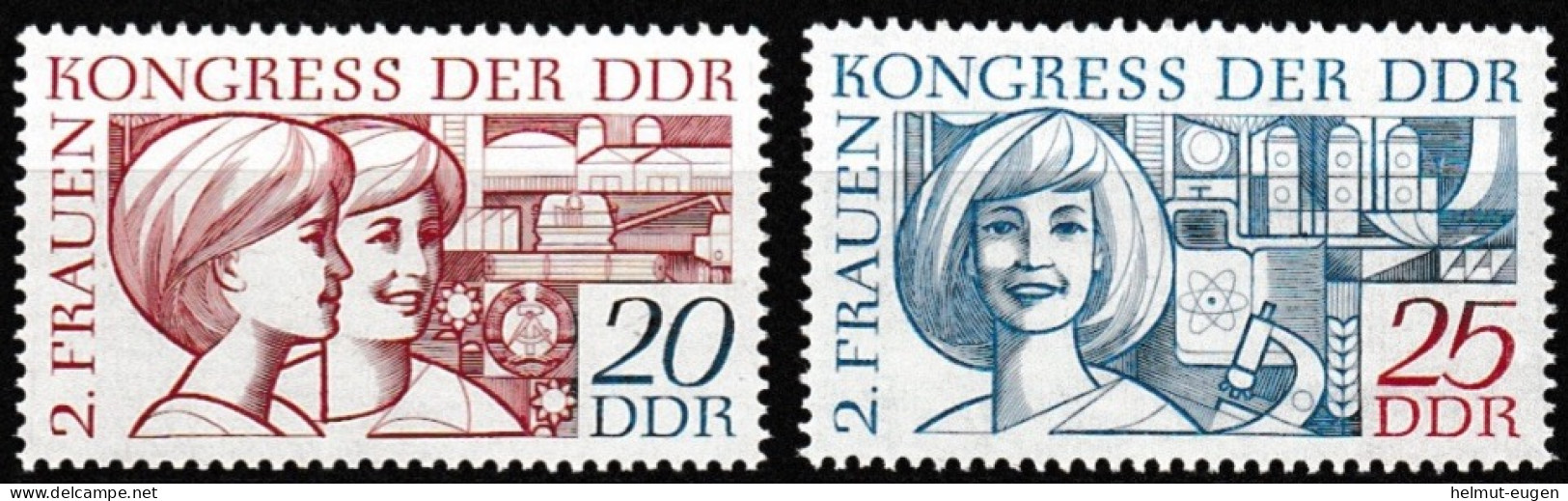 MiNr. 1474 - 1475 Deutschland Deutsche Demokratische Republik 1969, 28. Mai. Nationaler Frauenkongress.  Rieß; StTdr. (5 - Unused Stamps