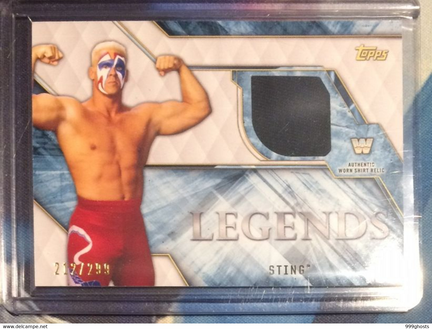 2017 TOPPS LEGENDS OF WWE STING Relic Trading Card 212/299 Wrestling - Trading Cards