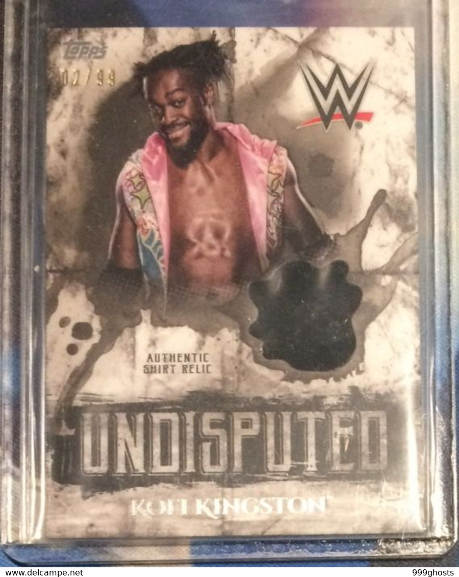 2018 WWE UNDISPUTED KOFI KINGSTON Relic Trading Card 02/99 Wrestling - Trading Cards