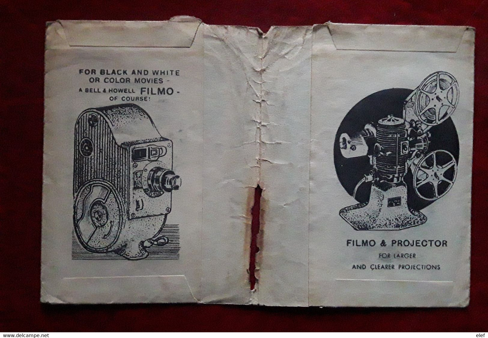 Pochette Pour Negatifs PHOTO HALL, Alexandria , Rue Sherif Egypt ALEXANDRIE Egypte, Pub Appareil CAMERA FILMO, Années 40 - Matériel & Accessoires