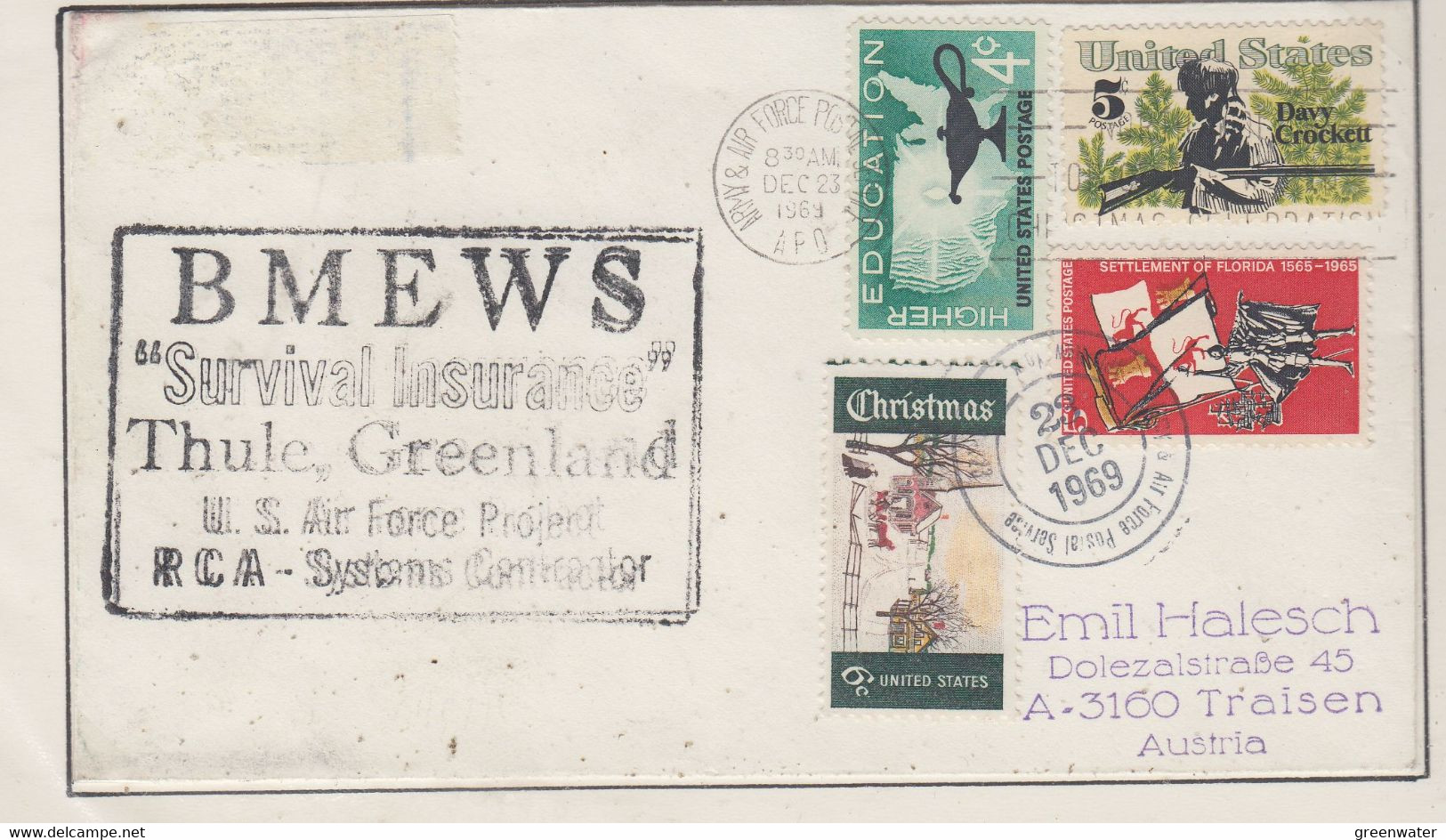 USA BMEWS Early Warning System  Cover  Ca Air Force DEC 23 1963 (EW153A) - Vuelos Polares