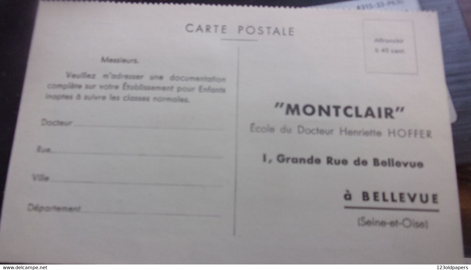 92 RARE BELLEVUE MEUDON  1 Grande Rue Montclair Ecole Docteur Henriette Hoffer - Meudon