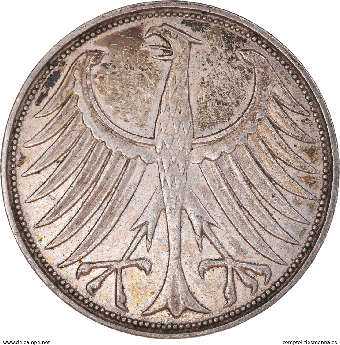 Monnaie, République Fédérale Allemande, 5 Mark, 1951, Karlsruhe, TTB, Argent - 5 Mark