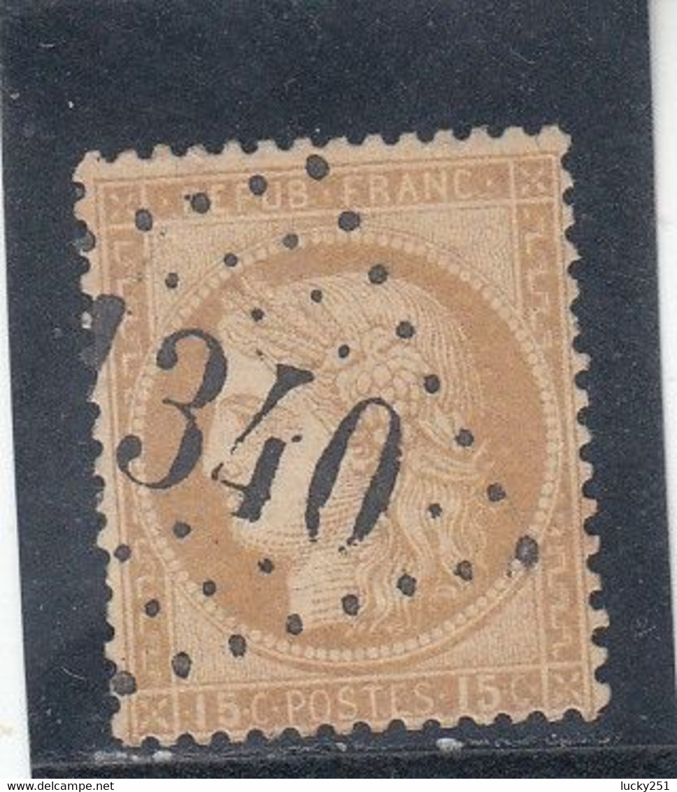 France - Année 1871/75 - N°YT 55 - Type Cérès - Oblitération Losange G.C. - 15c Bistre - 1871-1875 Cérès