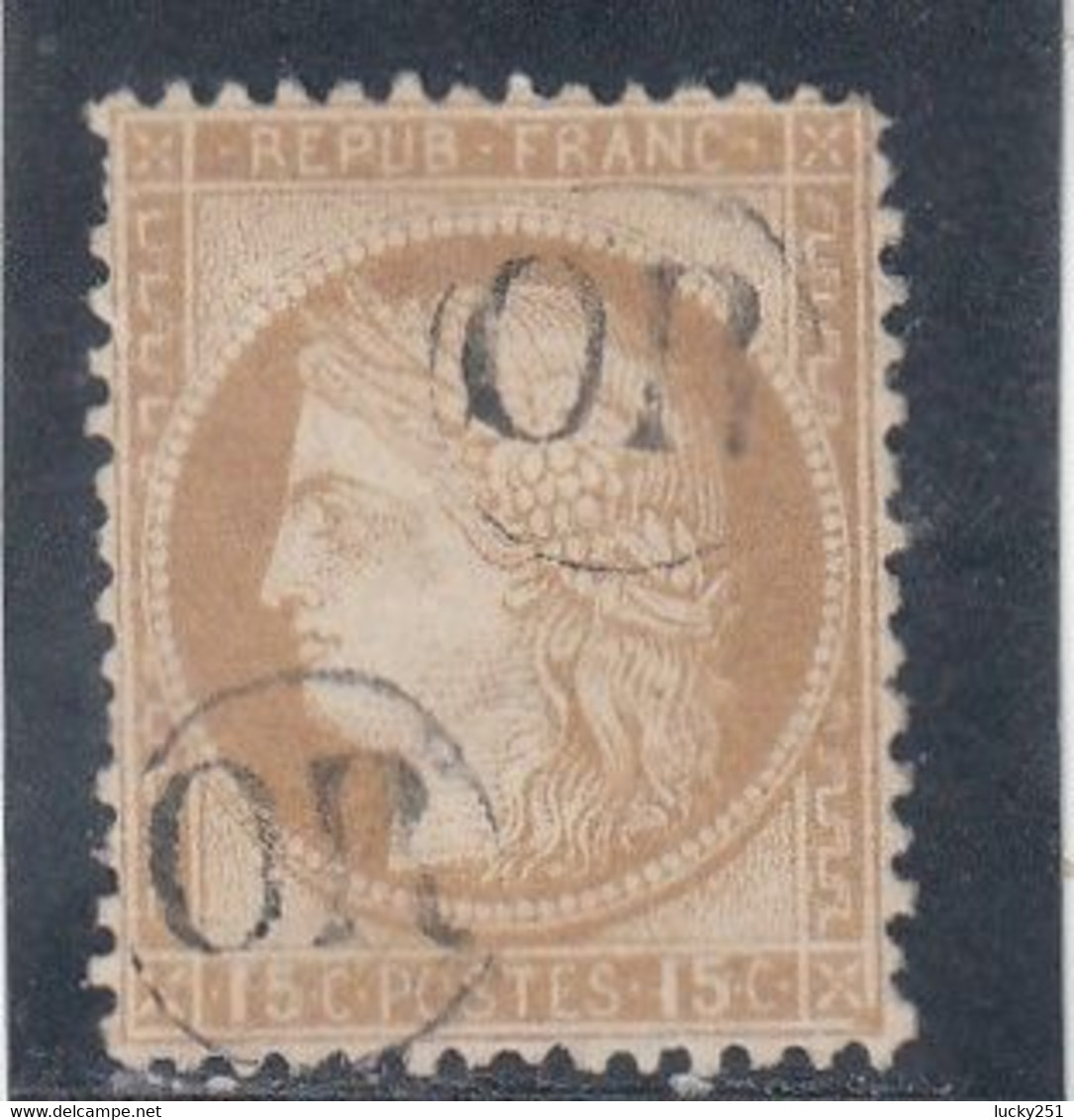 France - Année 1871/75 - N°YT 55 - Type Cérès - Oblitération OR Dans Un Cercle - 15c Bistre - 1871-1875 Cérès