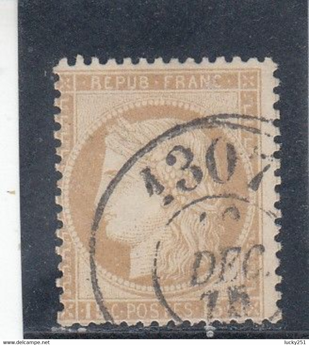 France - Année 1871/75 - N°YT 55 - Type Cérès - Oblitération CàD Bureau De Passe - 15c Bistre - 1871-1875 Ceres