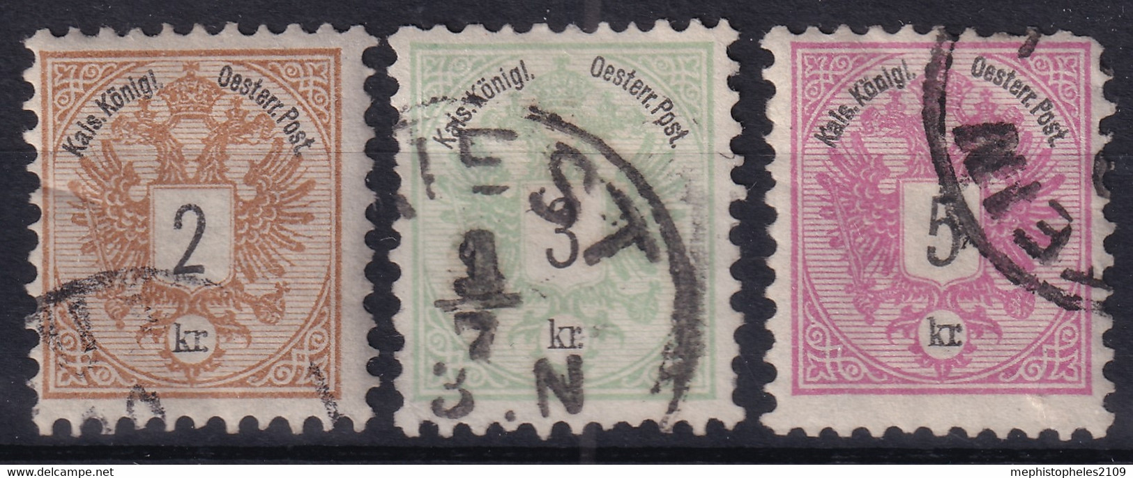 AUSTRIA 1883 - Canceled - ANK 44-46 Perf. Bz 10 1/2 - Gebraucht