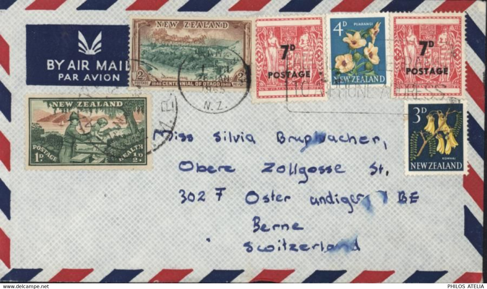 New Zealand YT 283 298 387 388 424 X2 By Air Mail CAD Auckland + Thames NZ 26 JAN 1965 + Flamme - Storia Postale