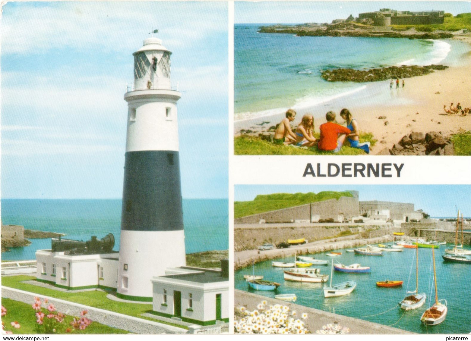 Alderney- Quesnard Lighthouse, Corblets Beach, Braye Inner Harbour - C1970-  (2J92-John Hinde) -ile Aurigny - Alderney