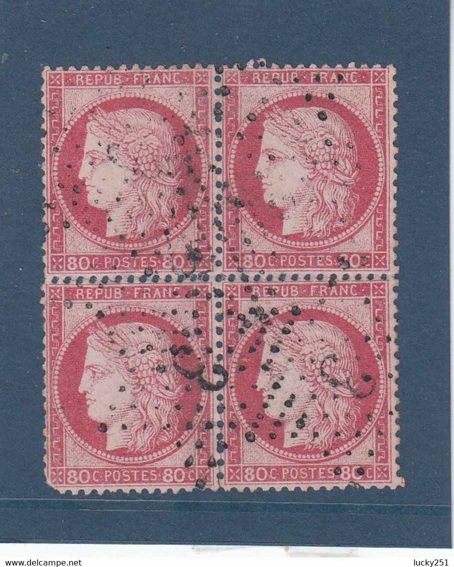 France - Année 1871/75 - N°YT 57 - Type Cérès - Oblitération Etoile Chiffrée. - 80c Rose - 1871-1875 Cérès