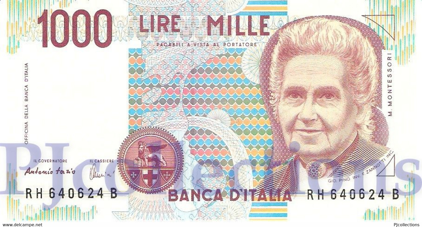 ITALIA - ITALY 1000 LIRE 1990 PICK 114c UNC PREFIX "H" - 1000 Lire