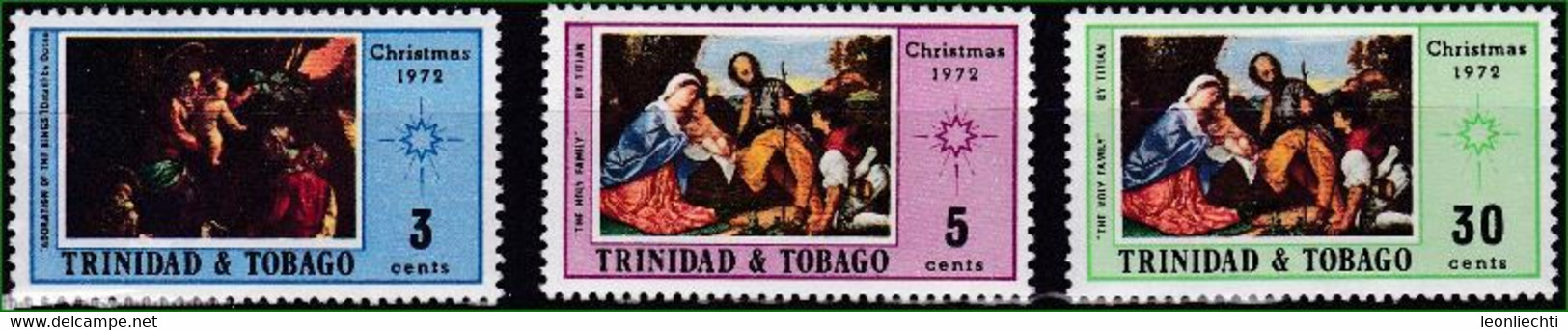 1972Trinidad & Tobago. Mi: 311-313** / Y&T: 315-317** Christmas - Trinidad & Tobago (1962-...)