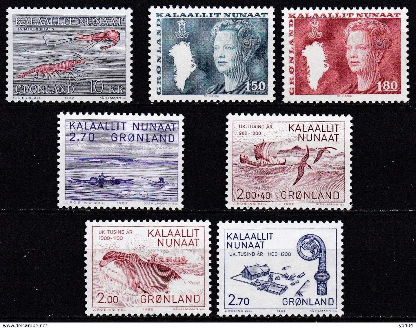 GL135 - GREENLAND – 1982 – FULL YEAR SET – Y&T # 121/7 MNH 12,50 € - Komplette Jahrgänge