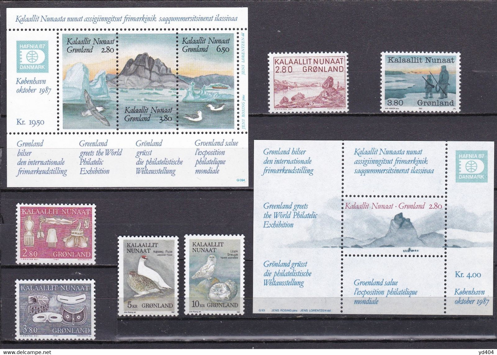 GL140 - GREENLAND – 1987 – FULL YEAR SET – Y&T # 157/66 MNH 32,75 € - Annate Complete
