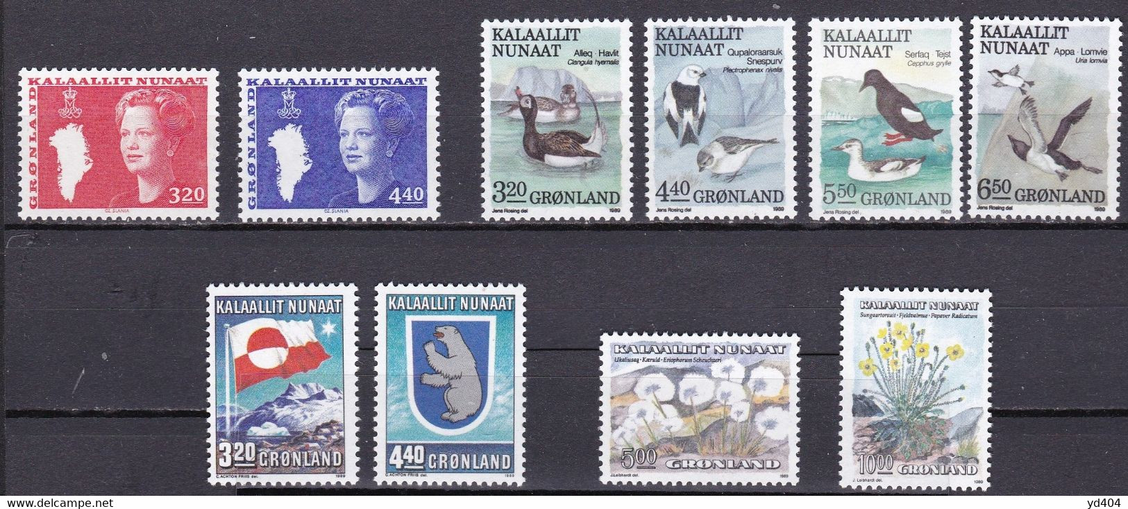 GL142 - GREENLAND – 1989 – FULL YEAR SET – Y&T # 177/86 MNH 31 € - Annate Complete