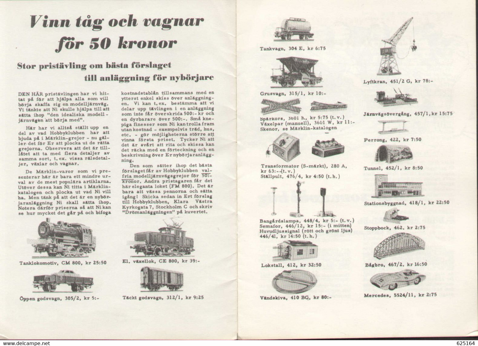 Magazine HOBBY-EXPRESSEN 1956 N,1 - Hobbyklubben Modelljärnvägar - En Suédois - Tedesco