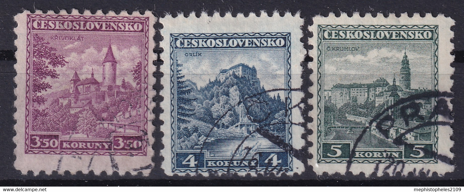 CZECHOSLOVAKIA 1932 - Canceled - Sc# 184-186 - Oblitérés