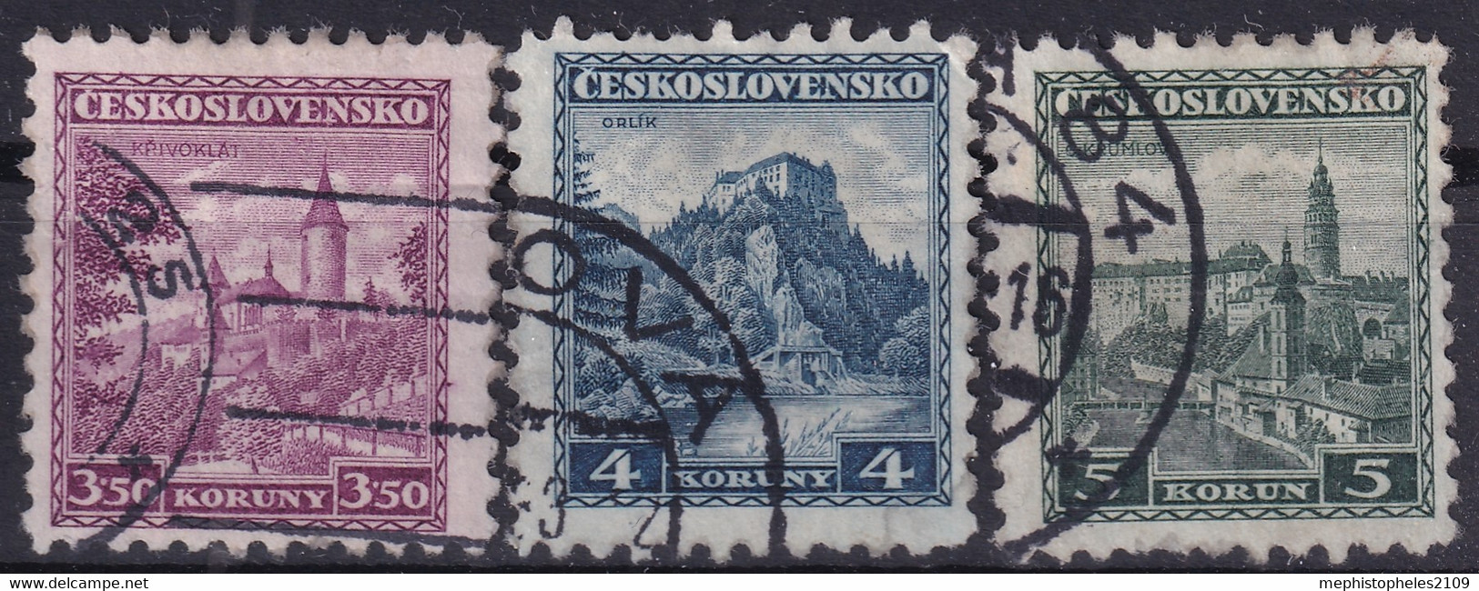 CZECHOSLOVAKIA 1932 - Canceled - Sc# 184-186 - Oblitérés