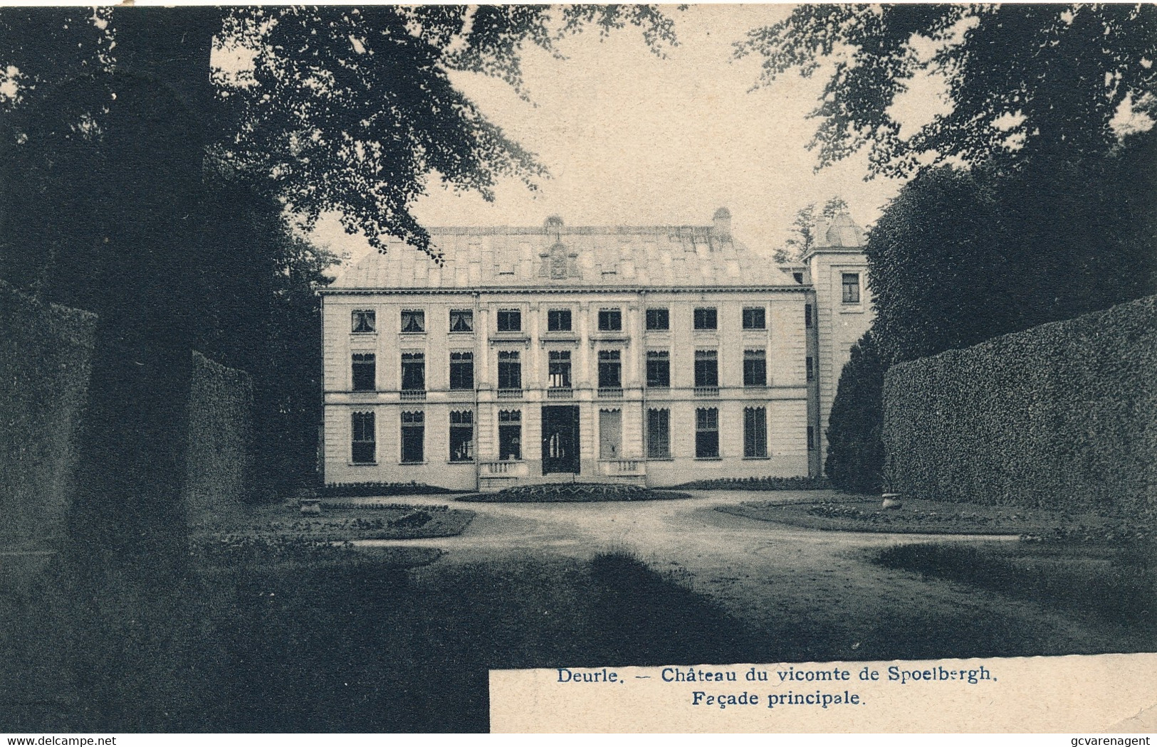 DEURLE  CHATEAU DU VICOMTE DE SPOELBERGH  = FACADE PRINCIPALE           2 SCANS - Sint-Martens-Latem