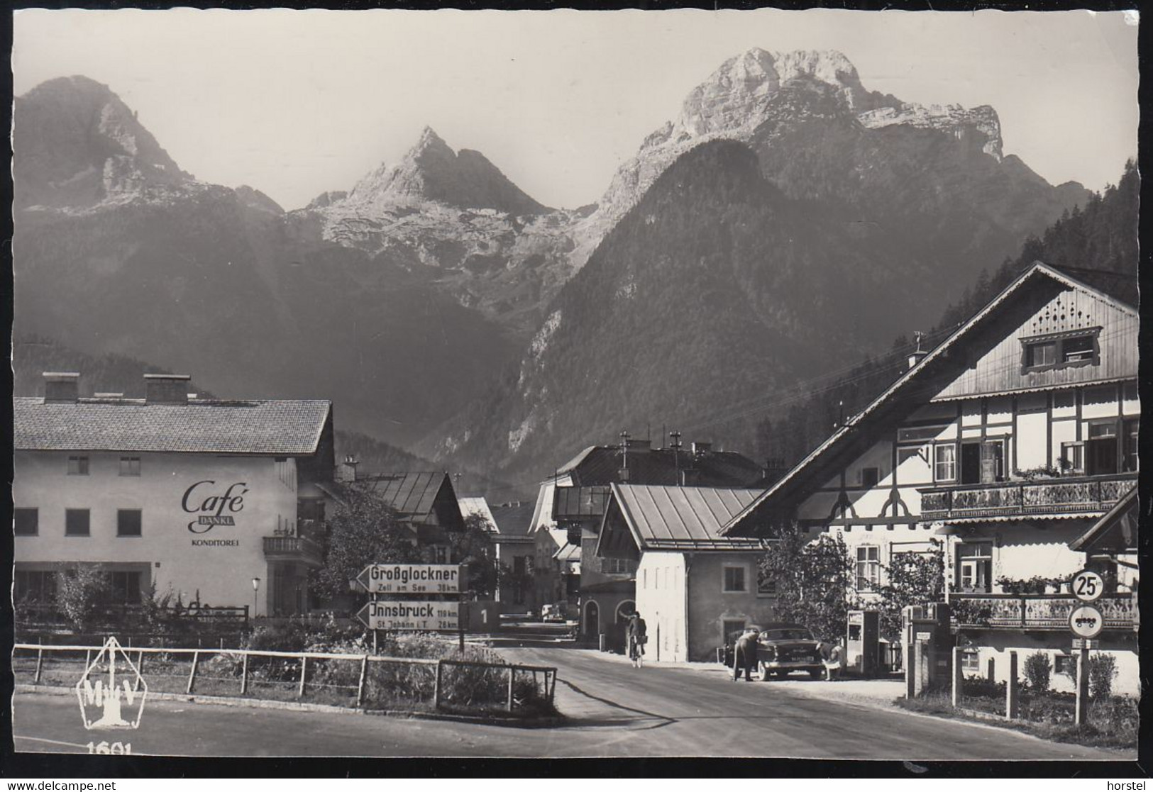 Austria - 5090 Lofer - Hauptstraße Mit Tankstelle - Petrol Station - Car - Opel Rekord P1 - Cafe Dankl -  Nice Stamp - Lofer