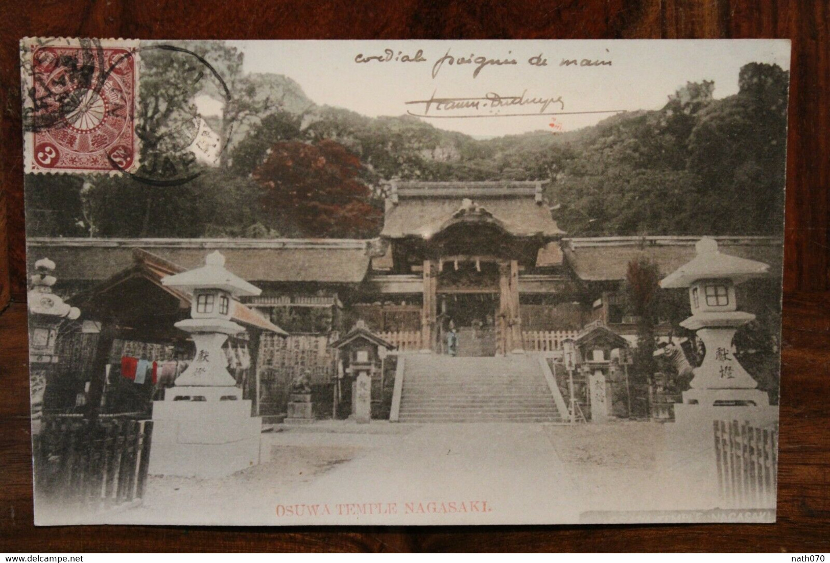 CPA Ak 1906 Japon Nagasaki Voyagée Post Imperial Japan Hand Colored Adressée Torpilleur Escadre Extreme Orient - Autres & Non Classés