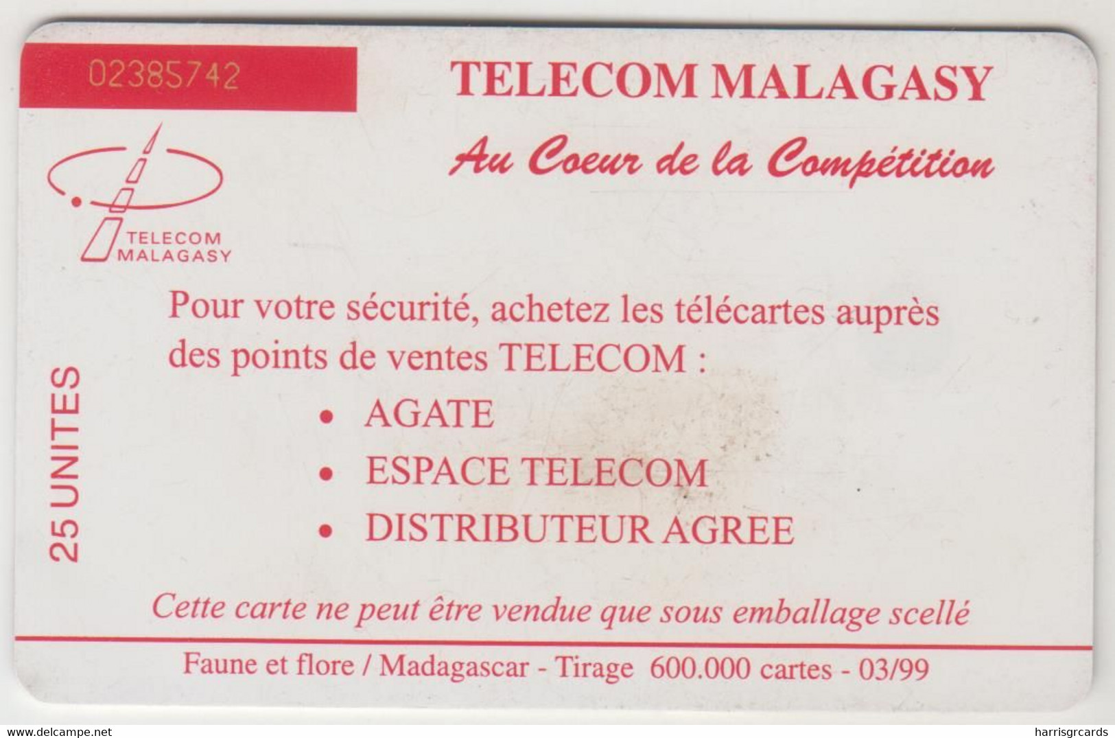 MADAGASCAR - Nature Of Madagascar ,03/99, 25 U, Tirage 600.000, Used - Madagascar