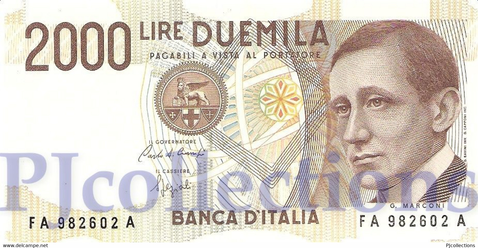 ITALIA - ITALY 2000 LIRE 1990 PICK 115 UNC PREFIX "A" - 2.000 Lire