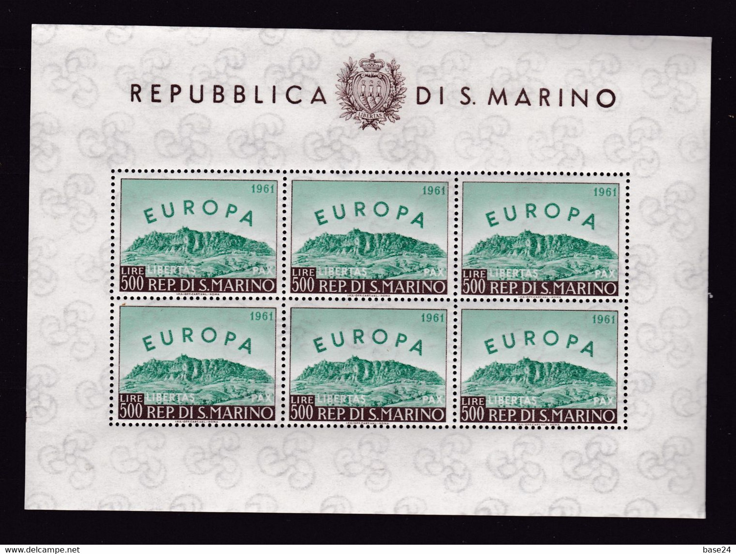 1961 San Marino Saint Marin EUROPA CEPT FOGLIETTO Di 6v. MNH** EUROPE BF Souvenir Sheet 3 - Blocchi & Foglietti