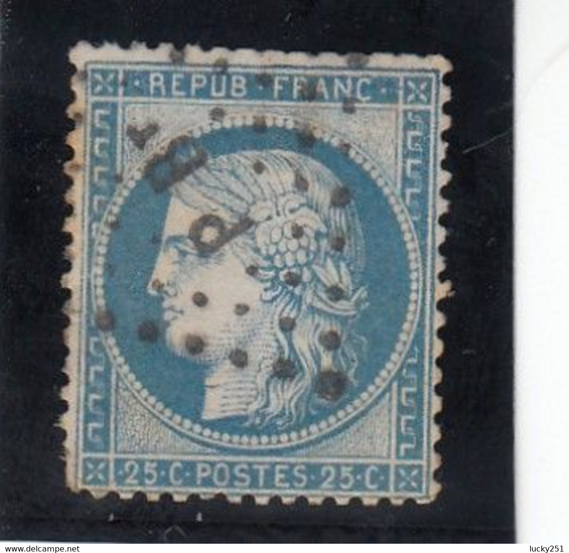 France - Année 1871/75 - N°YT 60B - Type Cérès - Oblitération Ambulant - 25c Bleu - 1871-1875 Cérès