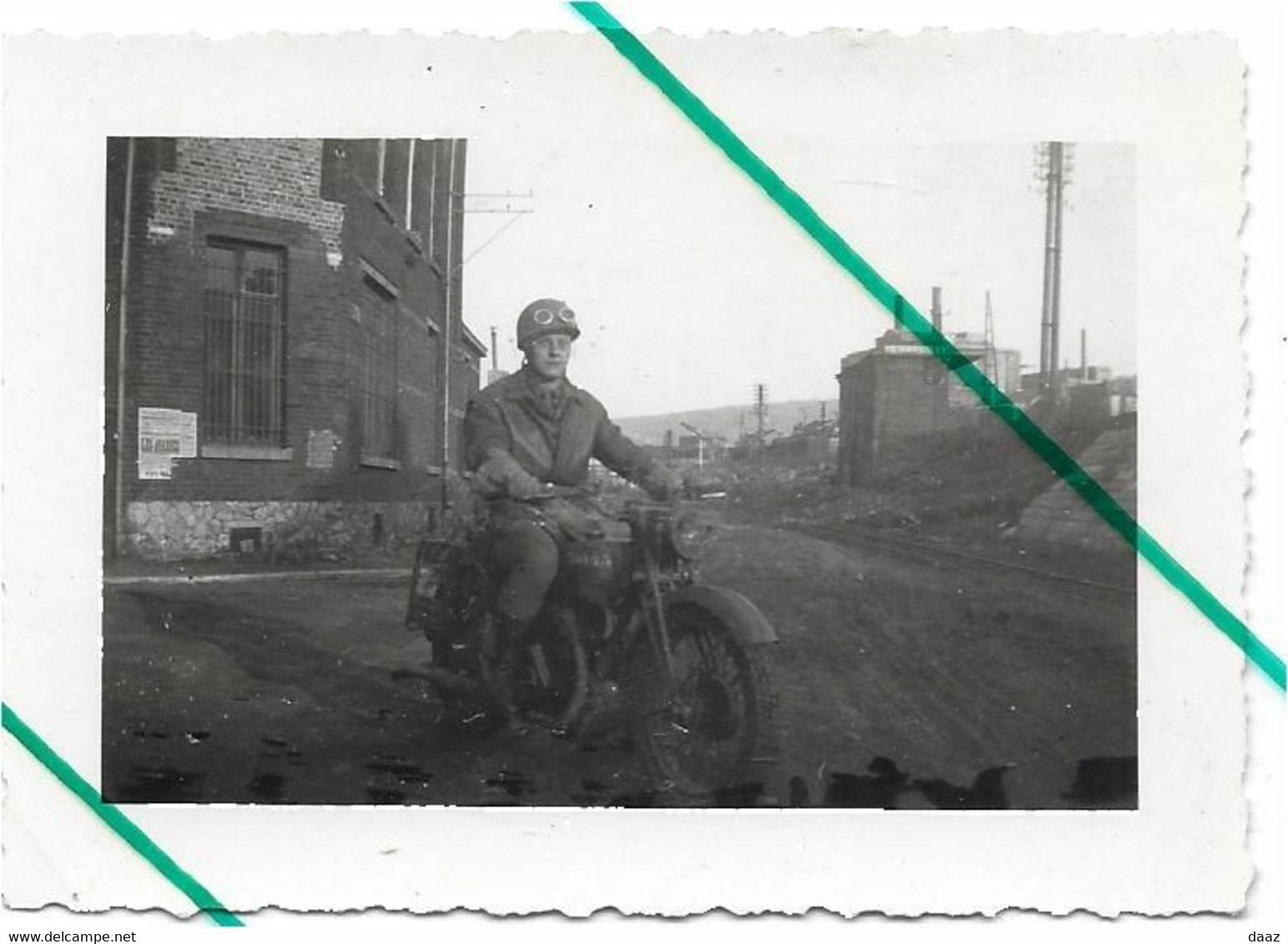 Moto Soldat Armée Belge 1946 Sclessin Photo 9,5x6,5 - Anonymous Persons