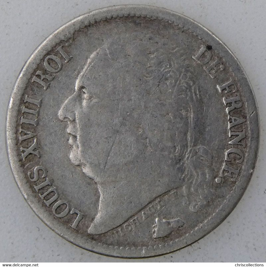 FRANCE - LOUIS XVIII - 1/2 Franc 1823A - B+/TB - Gad. : 401 - 1/2 Franc