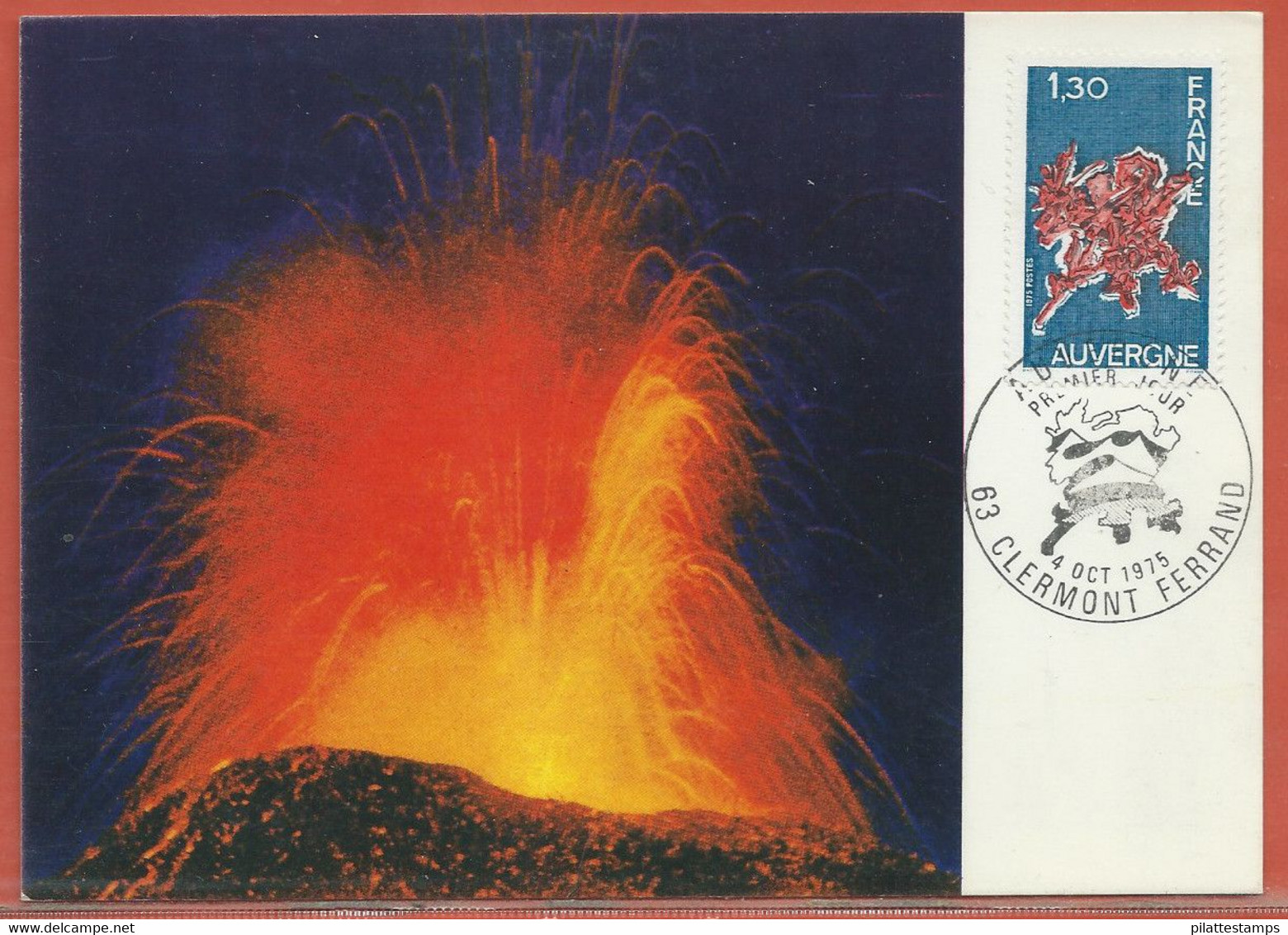 GEOLOGIE FRANCE CARTE MAXIMUM VOLCAN DE 1975 - Volcans