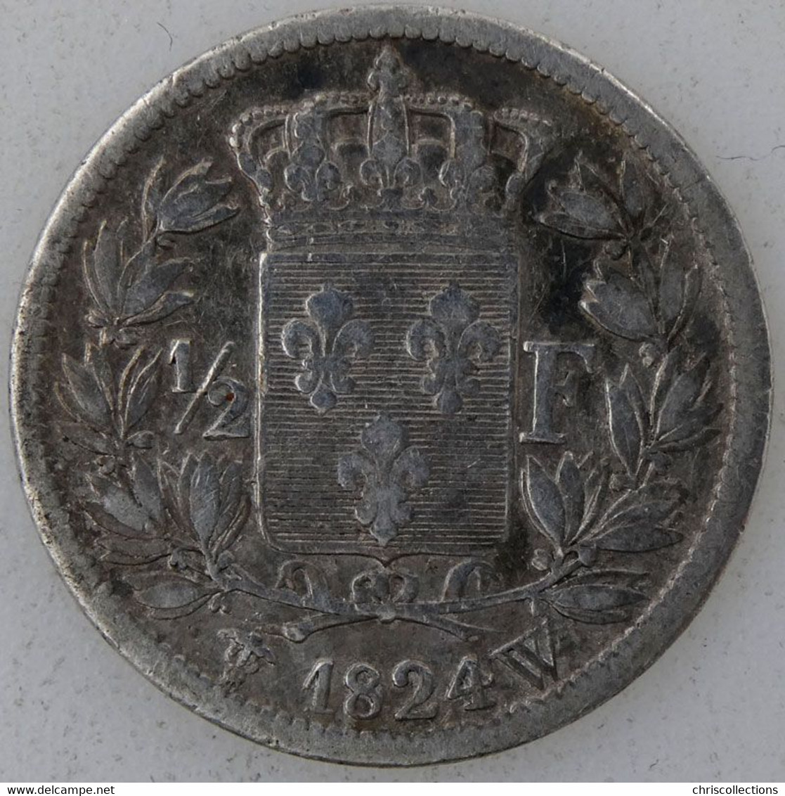 FRANCE - LOUIS XVIII -  1/2 Franc 1824W - TB - Gad. : 401 - 1/2 Franc