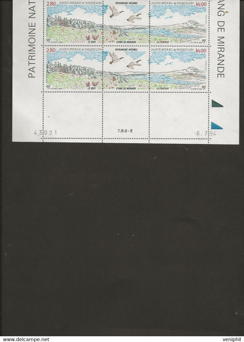 ST PIERRE ET MIQUELON - N° 604 A - 2 TRIPTYQUES NEUF SANS CHARNIERE - ANNEE 1994 - COTE : 20 € - Unused Stamps