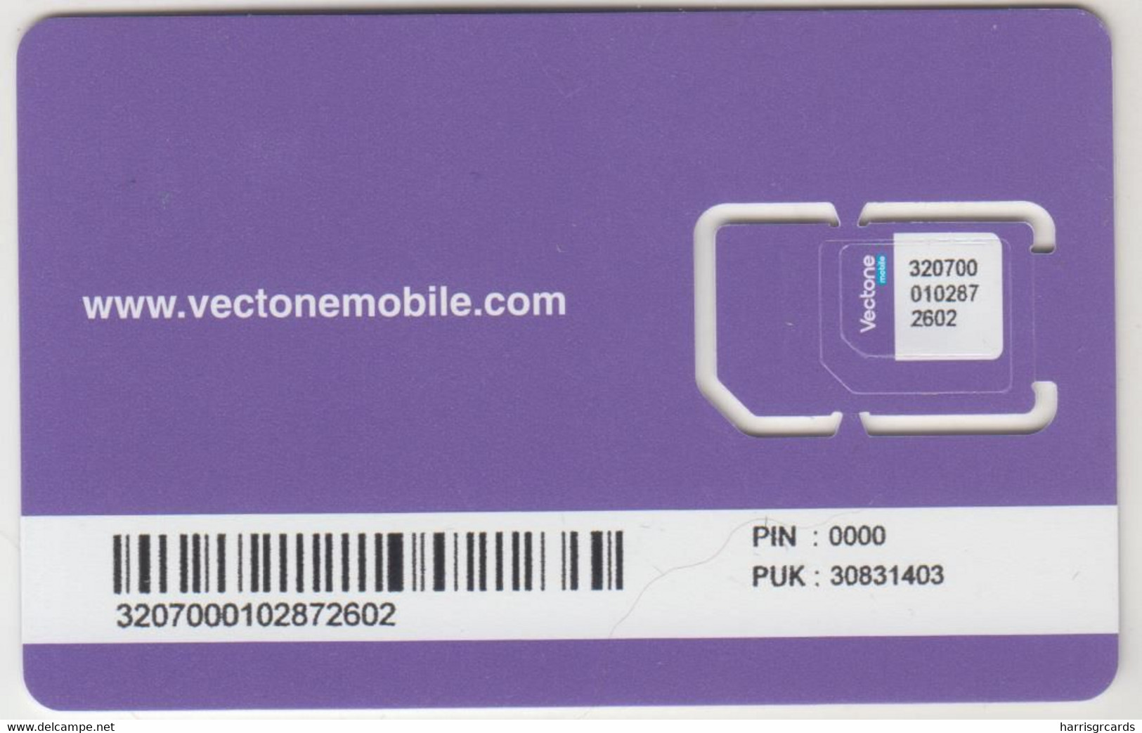 BELGIUM - Vectone GSM Card, Mint - Other & Unclassified