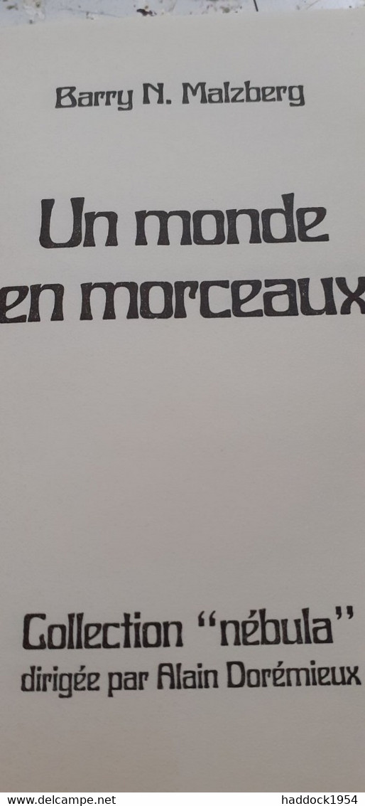 Un Monde En Morceaux BARRY MALZBERG  Opta 1975 - Opta