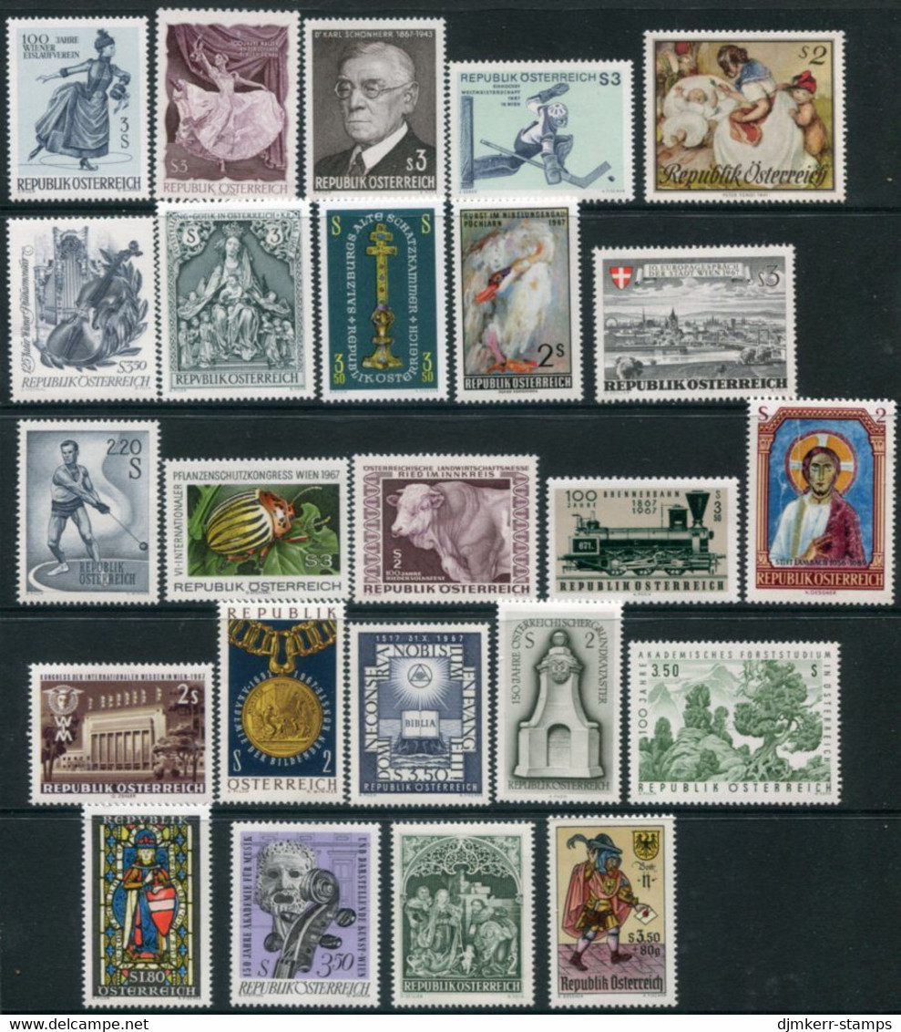 AUSTRIA 1967 Complete Commemorative Issues MNH / **.  Michel 1231, 1233-55 - Ungebraucht