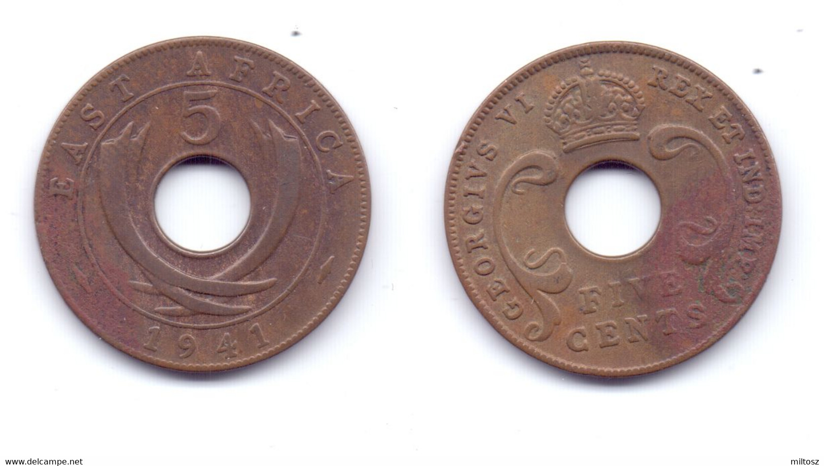 East Africa 5 Cents 1941 I KM#25.1 - Colonia Británica