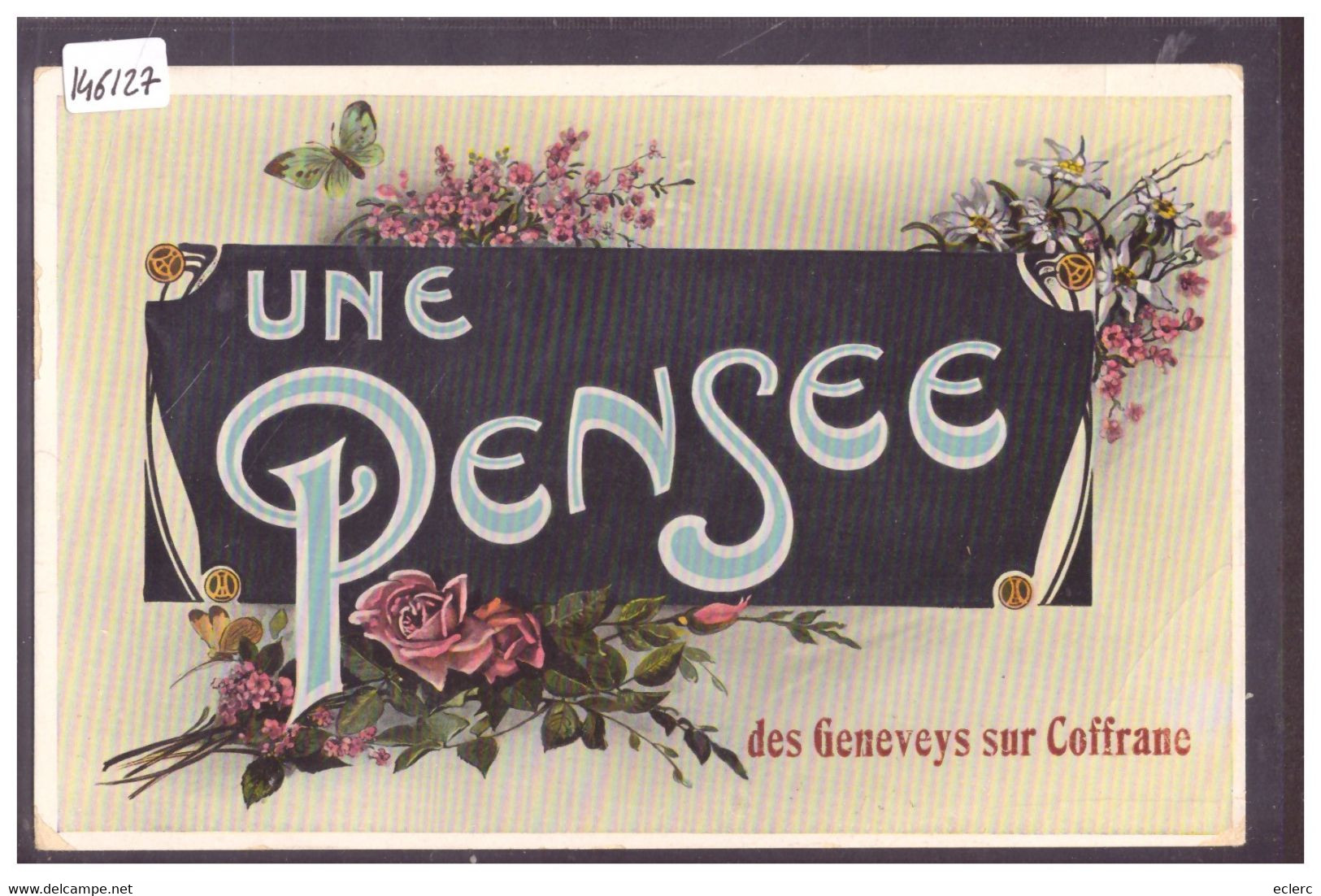 UNE PENSEE DES GENEVEYS SUR COFFRANE - AU DOS: CACHET LINEAIRE - SONDERSTEMPEL - B ( PLI D'ANGLE ) - Coffrane