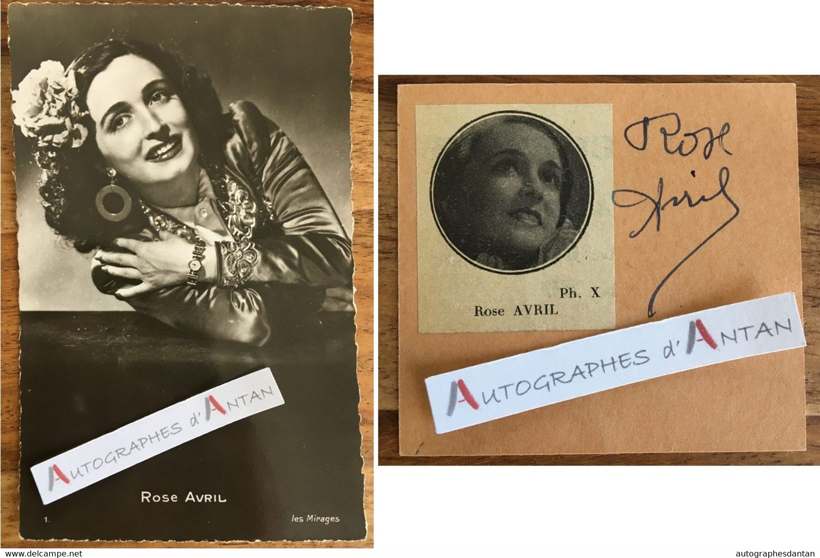 ● Rose AVRIL Chanteuse - CPSM + Fragment Signature Autographe - Née Henriette Michèle Louise Desvaud - Limoges / Nice - Sänger Und Musiker
