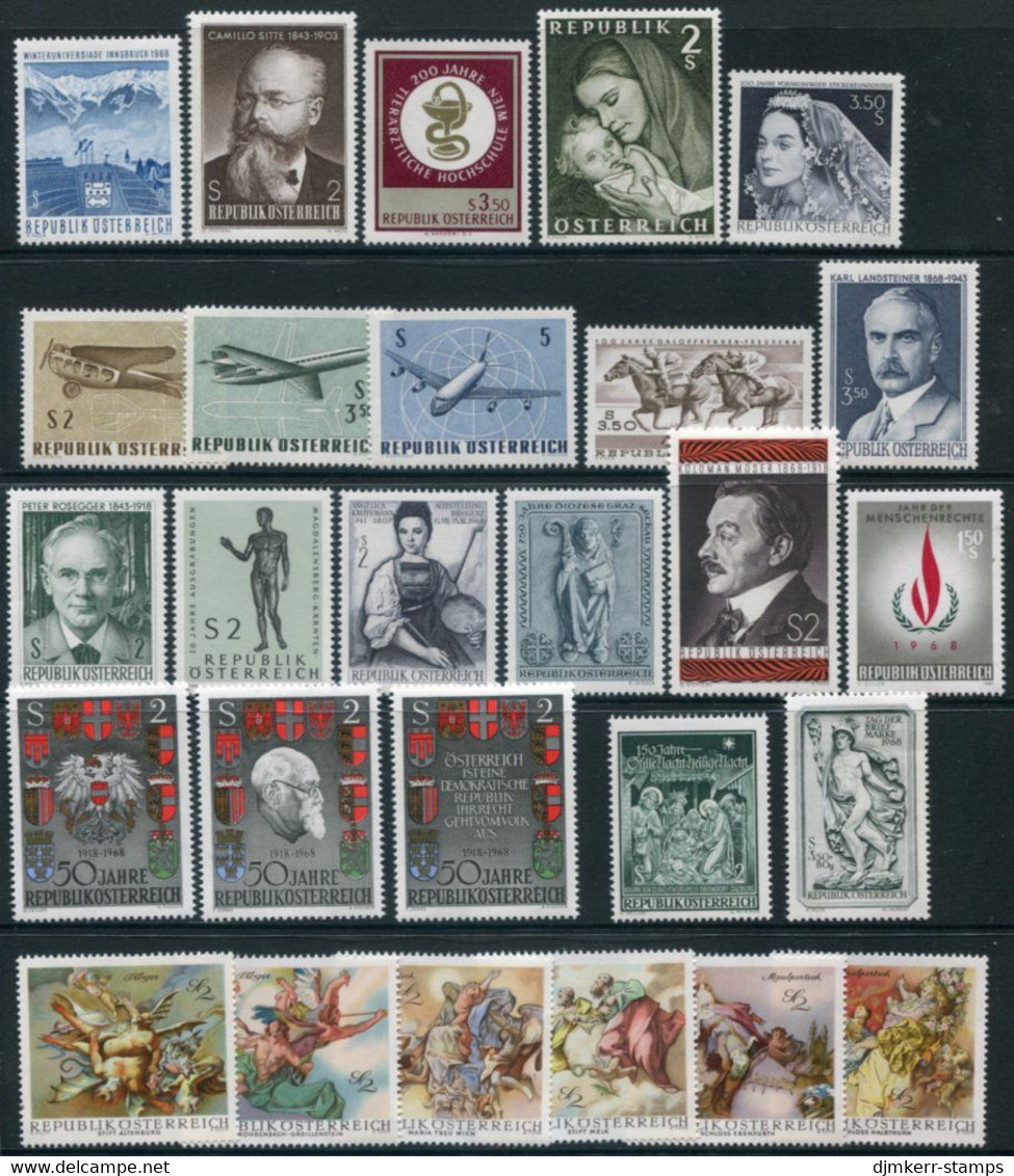 AUSTRIA 1968 Complete Commemorative Issues MNH / **.  Michel 1257-83 - Unused Stamps