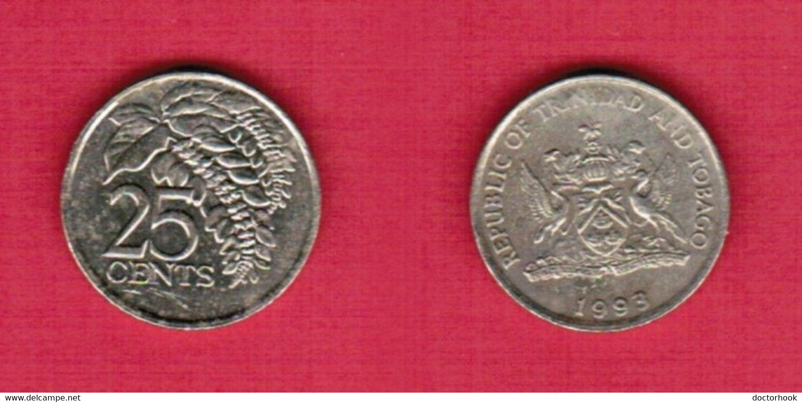 TRINIDAD & TOBAGO  25 CENTS 1993 (KM # 32) #6762 - Trinidad & Tobago