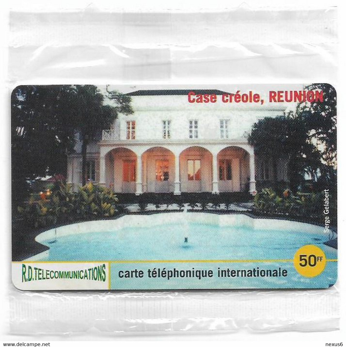 Reunion - Torc Telecom - Casa Créole 1 (Reverse Ref.  ''Expiration 11 Mois''), Remote Mem. 50₣, 2.000ex, NSB - Reunion