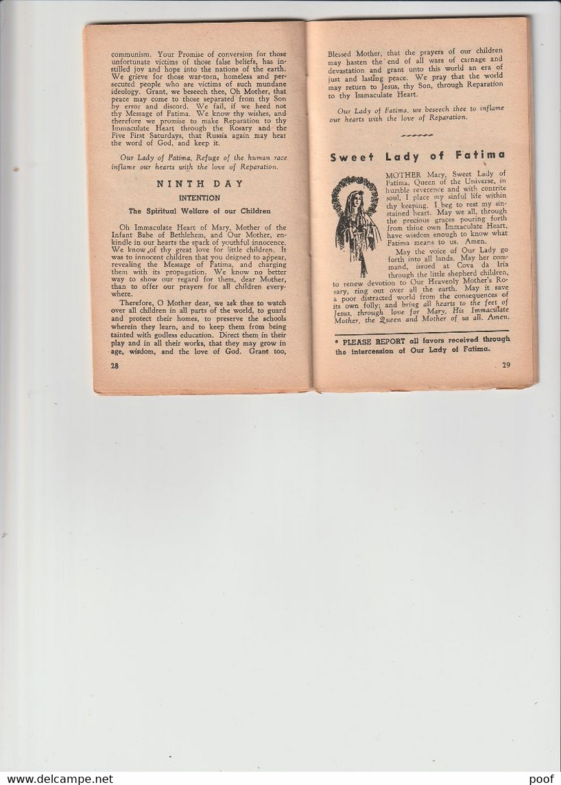 Fatima And The Rosary / A Brief History Of The Wonders Of Fatima , Portugal By Rev. Joseph Cacella --- 40 Pag. - Bibbia, Cristianesimo