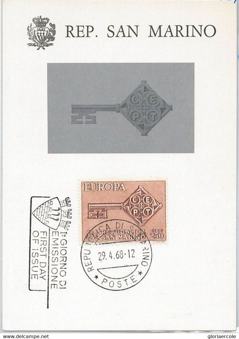 57342 - SAN MARINO - POSTAL HISTORY: MAXIMUM CARD 1968 -  EUROPA - Altri & Non Classificati