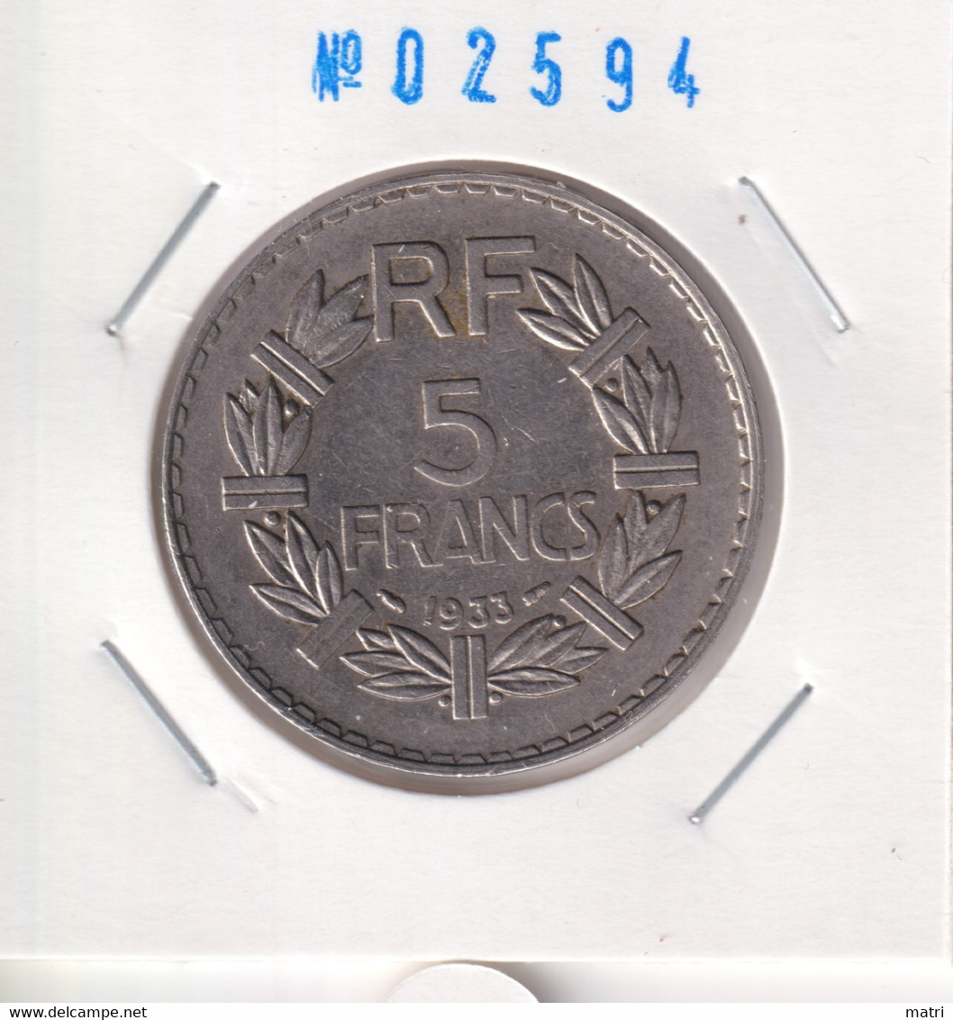 France 5 Francs 1933 Km#888 - 5 Francs