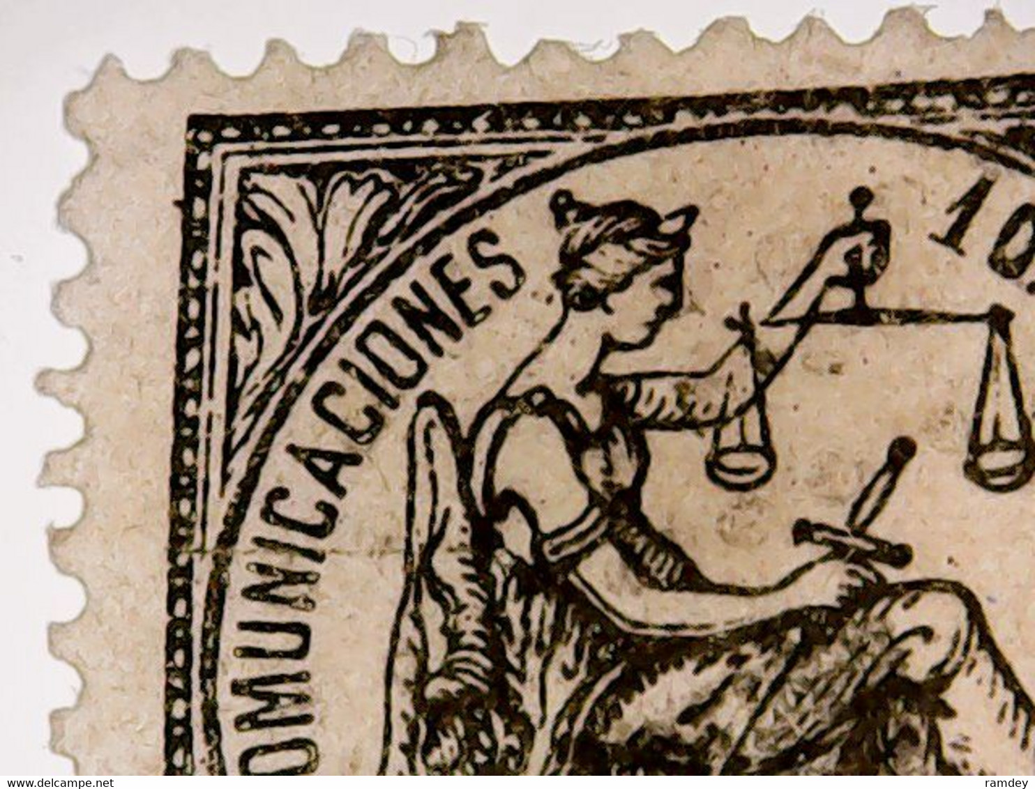 Spain Stamp 1874, Allegory Justice, 10 Peseta, Used, Scott#210, Cat > £1500 - Usados